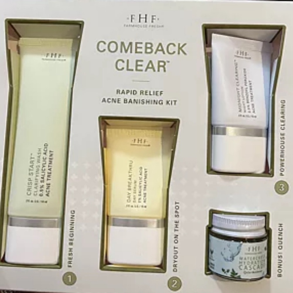 Farmhouse Fresh SEALED Comeback Clear Acne Banishing Kit *NEW* - Picture 7 of 7